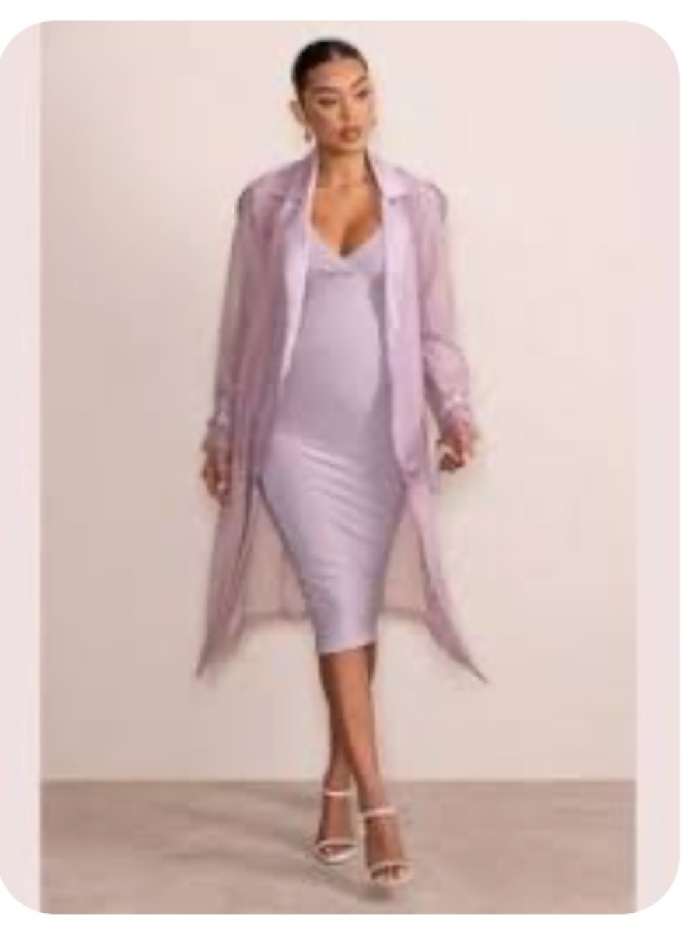 Club L London Take Two Maternity Dress & Trench Coat in Taupe